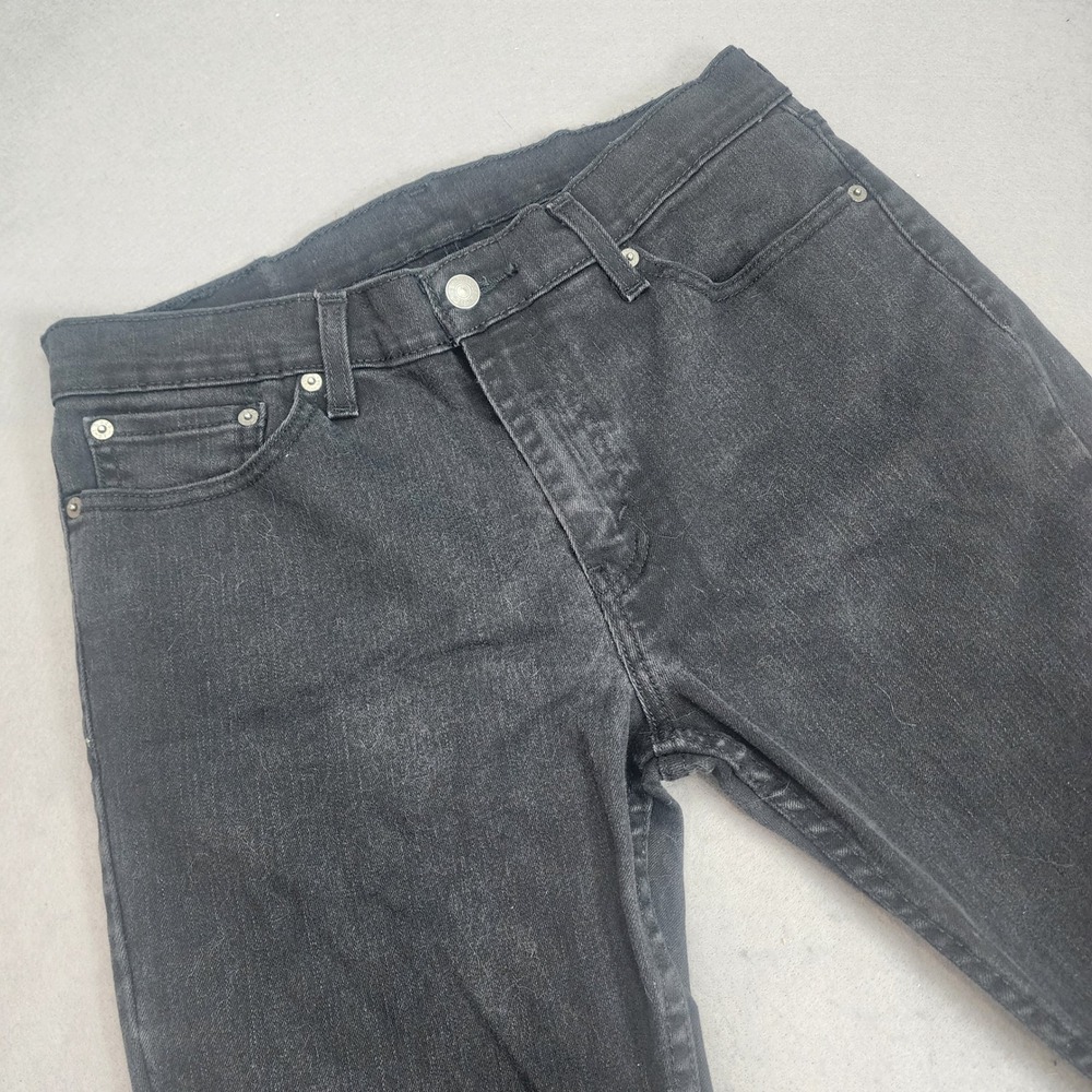Levis 511 Slim Fit Jeans Black Faded Denim Mens 33x32